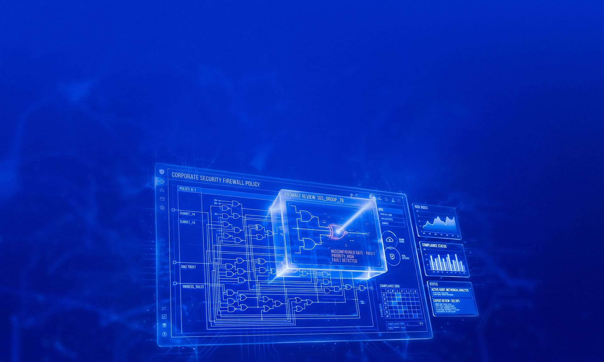 Firewall configuration review hero background