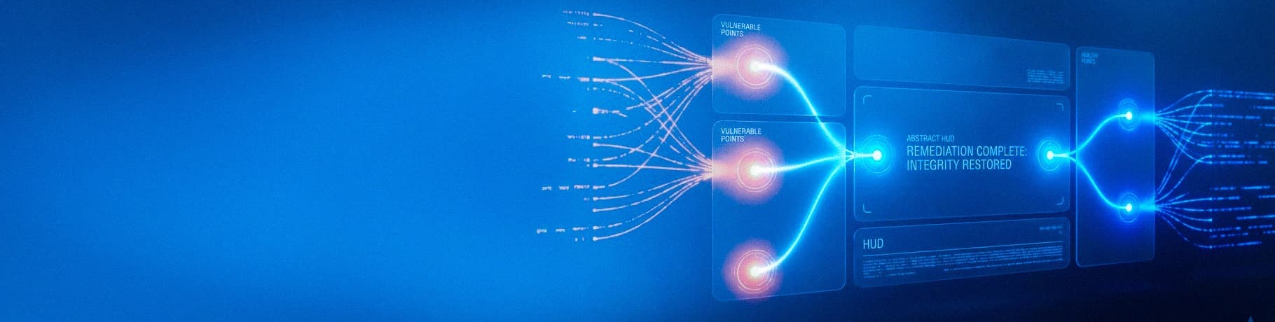 Digital data security visualization representing HIPAA compliance