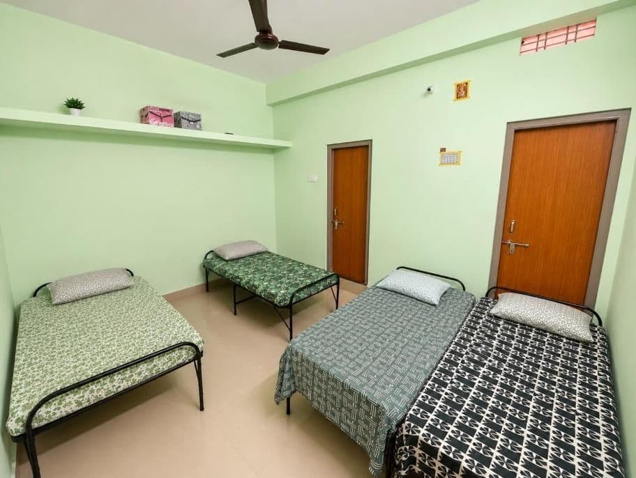 Residential hostel room with beds